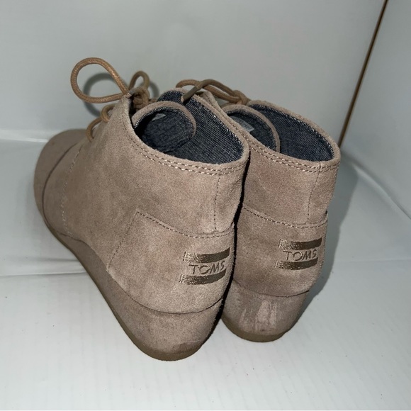 Toms Wedge Ankle Boots Booties Chukka Suede Youth 6 - Picture 5 of 8